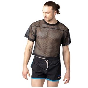 Mesh Athletic Shirt Size S/M Short Sleeve Practice Jersey - Black